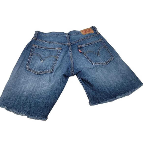 Levi's 501 Button fly Cut Off Denim Shorts Size 5/6 Blue 29" Waist - Picture 3 of 7